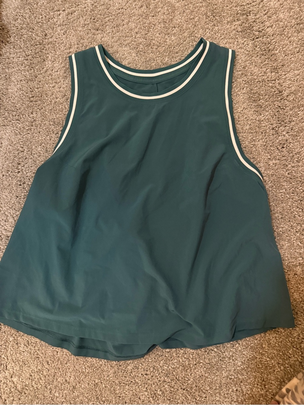 all in motion Teal Tank Top with White Trim